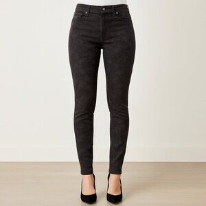 FIDELITY DENIM | Stevie Mid Rise Kinny Black Parisian Lace - Size 24